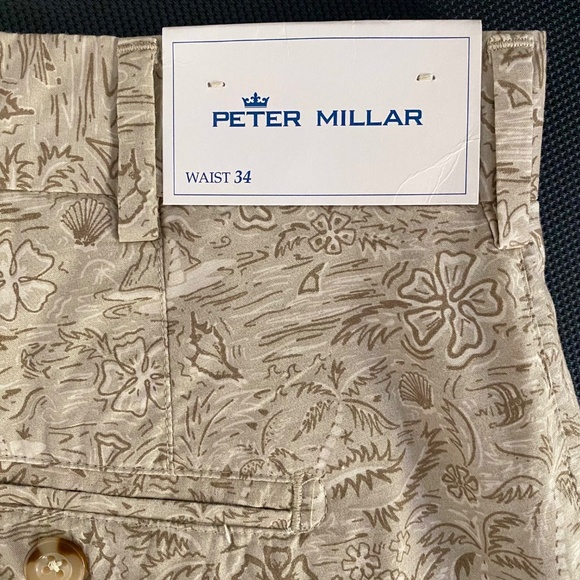 NWT Peter Millar Seaside Khaki Floral Shorts-34 - Picture 4 of 5